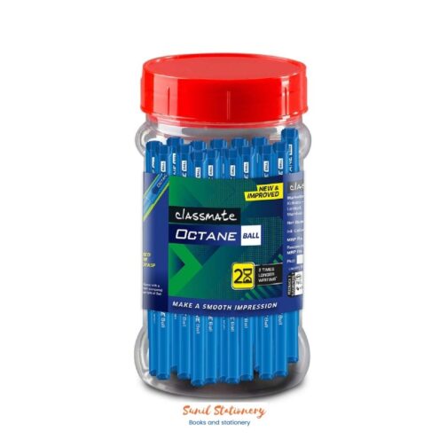 Classmate Plastic Octane Ball (Blue) Jar - Pack of 25-Sunil Stationery