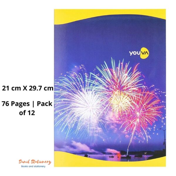 Navneet Youva | Soft Bound | Long Book | 21 cm X 29.7 cm | Single Line | 76 Pages | Pack of 12-Sunil Stationery