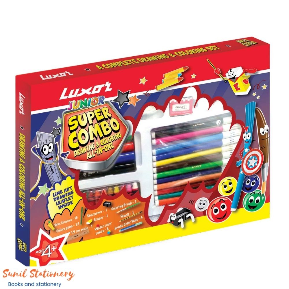 Luxor Drawing & Coloring Set Junior Super Combo Stationery Sunil Stationery