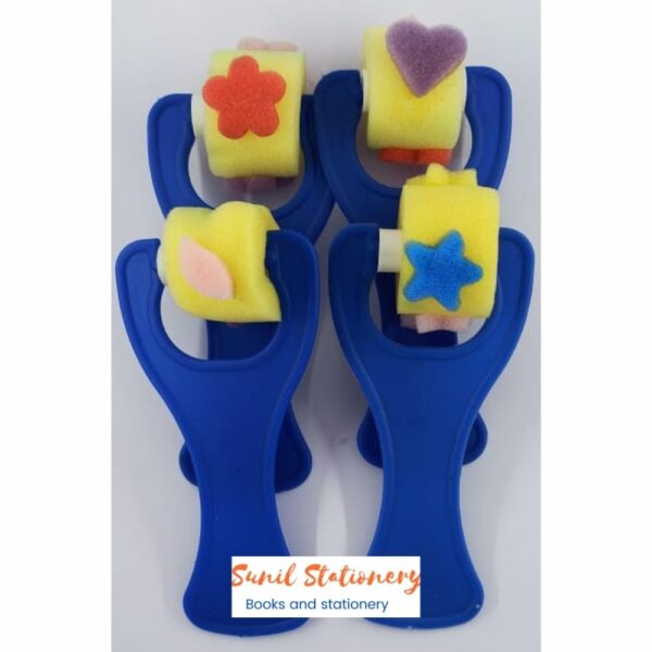 Artist Sponge Designing Roller (set of 4 roller with plastic handle)-sunilstationery.in