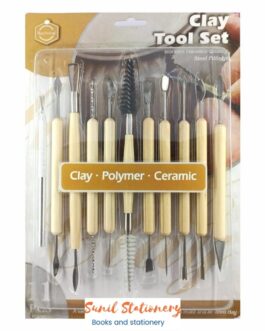 Keep smiling 11Pc Wooden Handle Double Sided Clay Pottery Carving Sculpting Tool Set